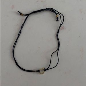 Black with gold heart adjustable bracelet